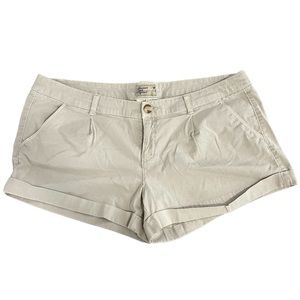 American Eagle Outfitters Khaki Midi Shorts Size 14 Stretch Cotton
